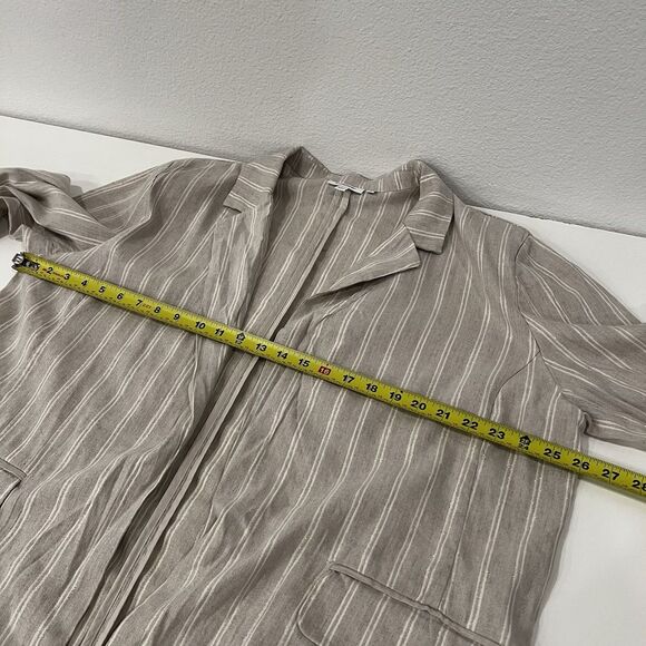 Chico’s Linen Blend Stretch Stripe Open Blazer Sz 3.5 Us 18 Office Casual - Picture 8 of 9